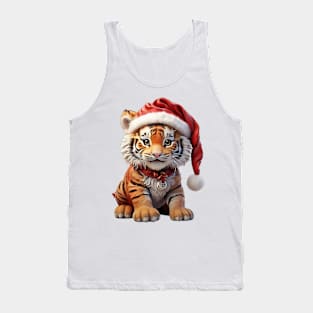 Cute Baby Tiger Santa Tank Top